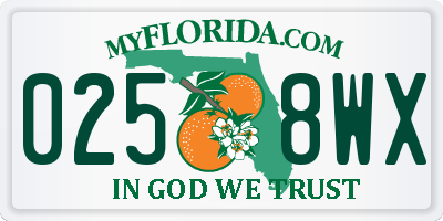 FL license plate 0258WX