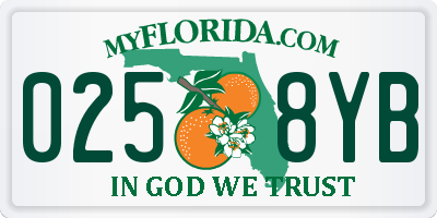 FL license plate 0258YB