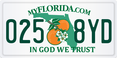 FL license plate 0258YD
