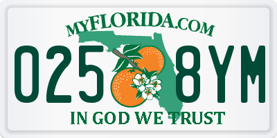 FL license plate 0258YM