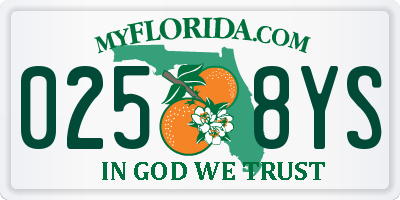 FL license plate 0258YS