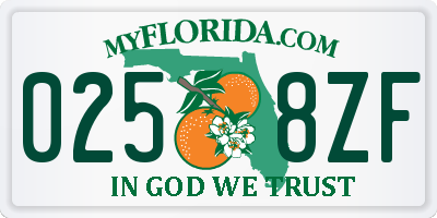 FL license plate 0258ZF