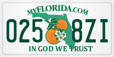 FL license plate 0258ZI