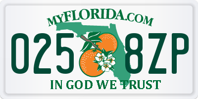 FL license plate 0258ZP