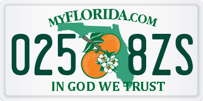 FL license plate 0258ZS