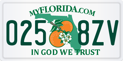 FL license plate 0258ZV