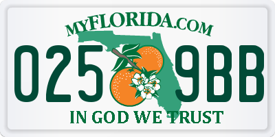 FL license plate 0259BB