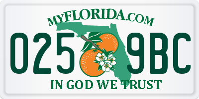 FL license plate 0259BC