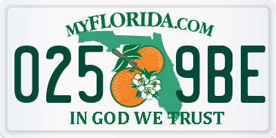 FL license plate 0259BE