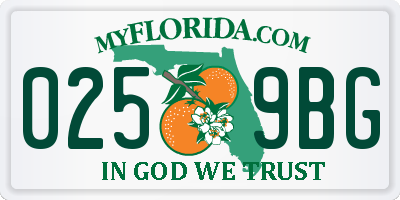 FL license plate 0259BG