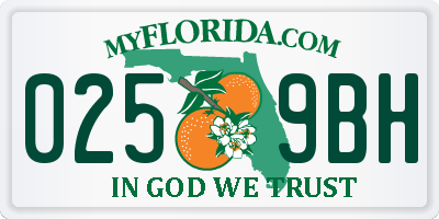 FL license plate 0259BH
