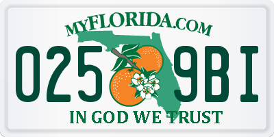 FL license plate 0259BI