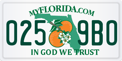 FL license plate 0259BO