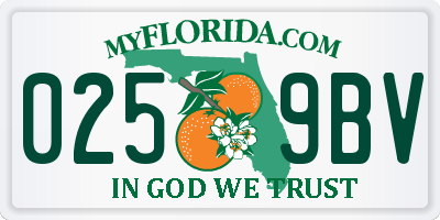 FL license plate 0259BV