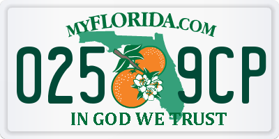 FL license plate 0259CP