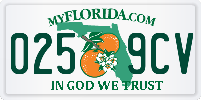 FL license plate 0259CV