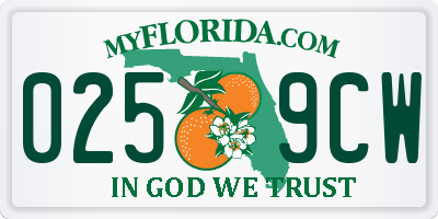 FL license plate 0259CW