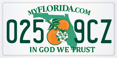 FL license plate 0259CZ