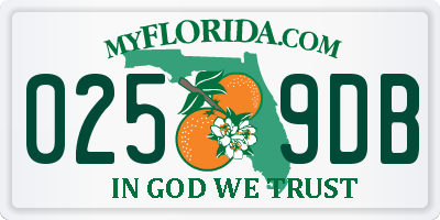 FL license plate 0259DB