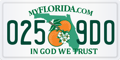 FL license plate 0259DO