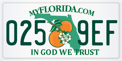 FL license plate 0259EF
