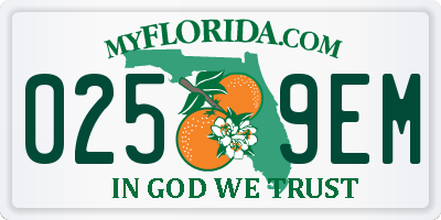 FL license plate 0259EM