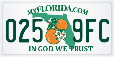 FL license plate 0259FC