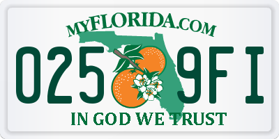 FL license plate 0259FI
