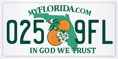FL license plate 0259FL