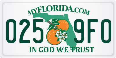 FL license plate 0259FO