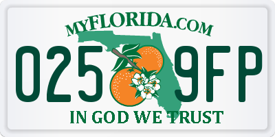 FL license plate 0259FP