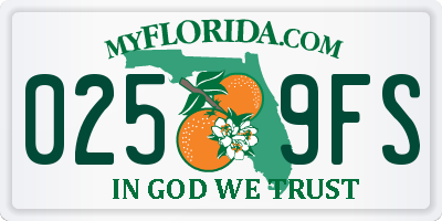 FL license plate 0259FS