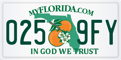 FL license plate 0259FY