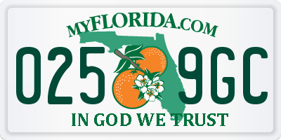 FL license plate 0259GC