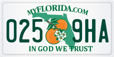 FL license plate 0259HA