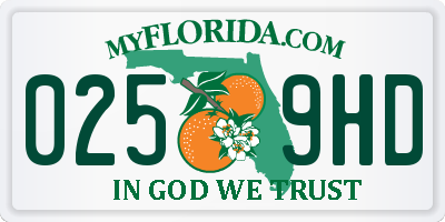 FL license plate 0259HD