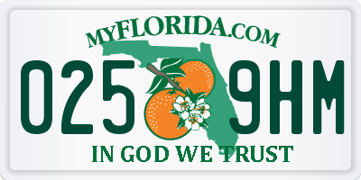 FL license plate 0259HM