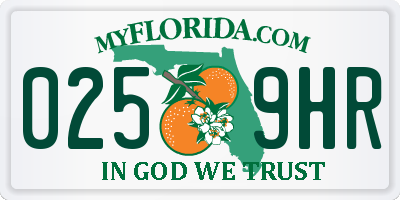 FL license plate 0259HR