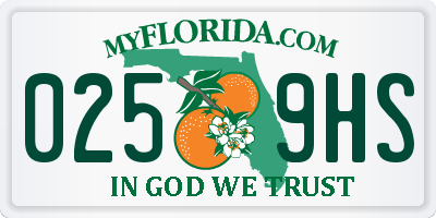 FL license plate 0259HS