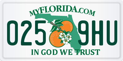 FL license plate 0259HU