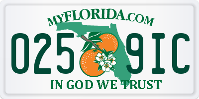 FL license plate 0259IC
