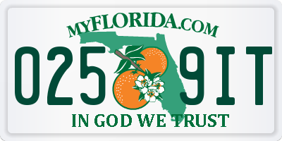 FL license plate 0259IT