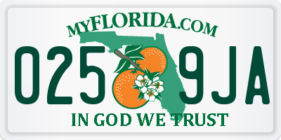 FL license plate 0259JA