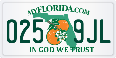 FL license plate 0259JL