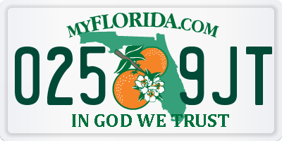FL license plate 0259JT