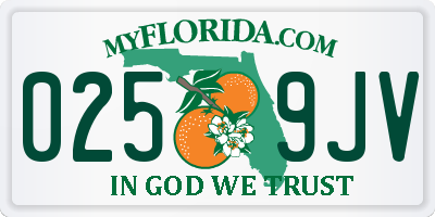 FL license plate 0259JV