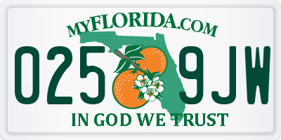 FL license plate 0259JW