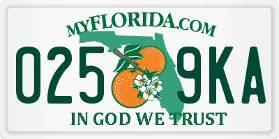 FL license plate 0259KA