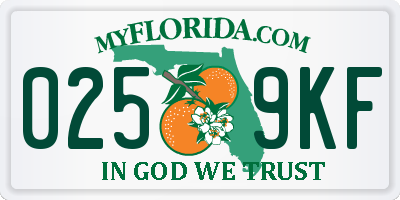 FL license plate 0259KF