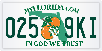 FL license plate 0259KI